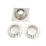 High Quality Square 4 Pulgada 2 Mm Thin 201 Stainless Steel Engineer Style Shower Toilet Kitchen Floor Drain
