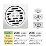 High Quality Square 4 Pulgada 2 Mm Thin 201 Stainless Steel Engineer Style Shower Toilet Kitchen Floor Drain