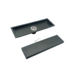 304 Inôksa 20-120 Mm Black Rectangular Invisible Floor Drain with Extended Tube and Common Self Seal Odor Proof Core