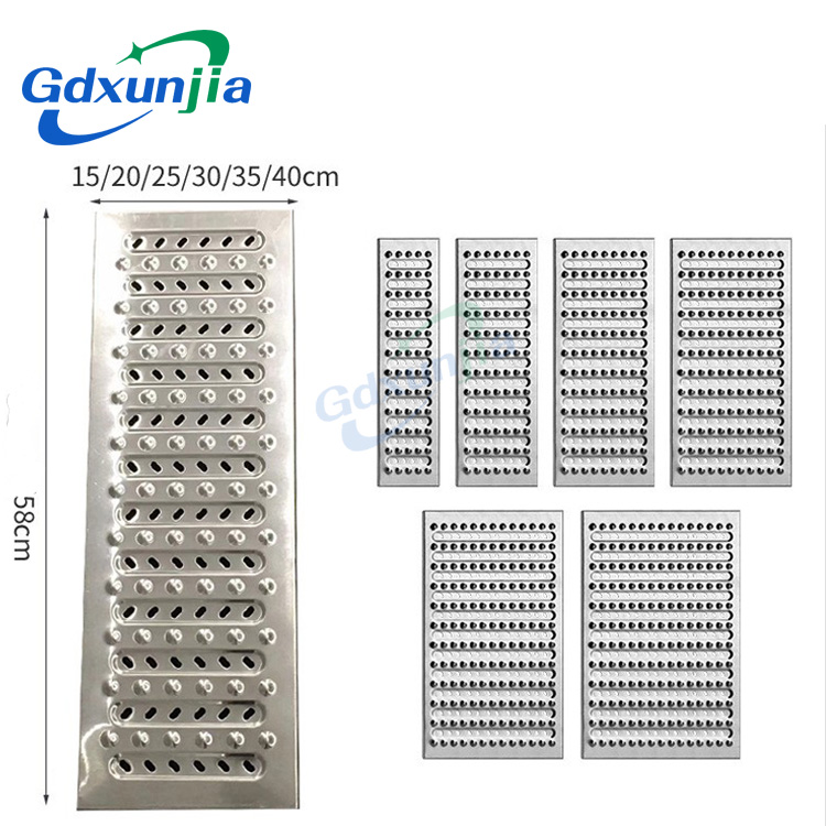 Xunjia/xinzhijia – Custom 1.2MM 201 Stainless Steel Kitchen Bathroom Supermarket Underground Garage Trench Floor Drain Sewer Cover Plate