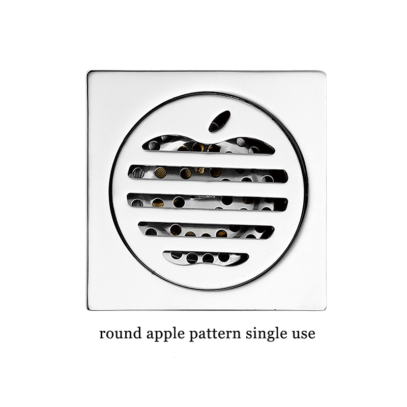 Hot Square Tebal 6mm 4 Inci 201 Stainless Steel Round Apple Pattern Kamar Mandi Shower Kuningan Anti Bau Floor Drain dengan Bayonet —XINZHIJIA / XUNJIA