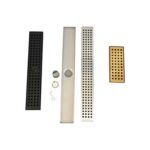 Cuarto de ducha de gran desplazamiento de acero inoxidable con desagüe de piso de rejilla con orificio rectangular