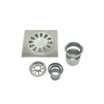 Xinzhijia/xunjia – 衛浴10*10cm 2mm厚方格 304 不銹鋼地漏帶防回流器深水密封芯