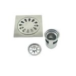 Xinzhijia/xunjia – 衛浴10*10cm 2mm厚方格 304 不銹鋼地漏帶防回流器深水密封芯