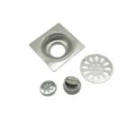 Xunjia/xinzhija – 10*10cm 2mm Thick 201 Stainless Steel Water Drop Like Square Floor Drain with Common Odor Proof Core