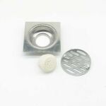 Square 10*10cm 2mm Thick 304 Stainless Steel Linear Floor Drain with Pvc Odor Proof Seal Core