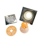 Drain Lantai Stainless Steel Persegi Dengan Elemen Filter Di Dapur Kamar Mandi Baru