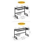 Xunjia/xinzhijia – Rak Pengering A1 Rak Dapur Di Atas Wastafel Rak Penyimpanan Saluran Vertikal Baja Tahan Karat dan Rak Pengering Dapur Dapat Disesuaikan