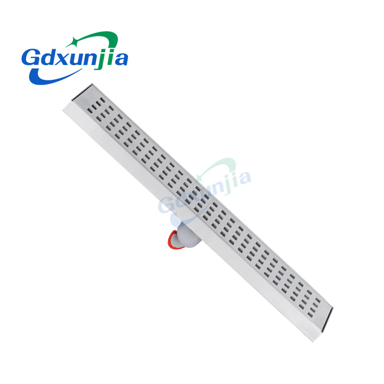 Cuarto de ducha de gran desplazamiento de acero inoxidable con desagüe de piso de rejilla con orificio rectangular