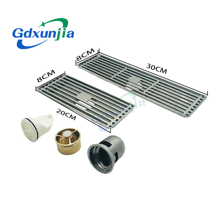 Hot Sale 201 Hlau stainless Hlau 8*20 8*30cm Thickened Bathroom High Quality Durable Floor Drain