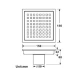 베이스가 있는 프리미엄 스테인레스 스틸 숨겨진 그리드 바닥 배수구 – 효율적인 배수
