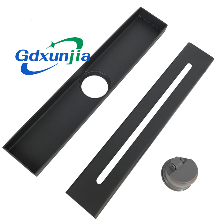 দীর্ঘ সোজা ফ্লোর ড্রেন বড় স্থানচ্যুতি বর্গাকার বন্দুক ধূসর মেঝে ড্রেন