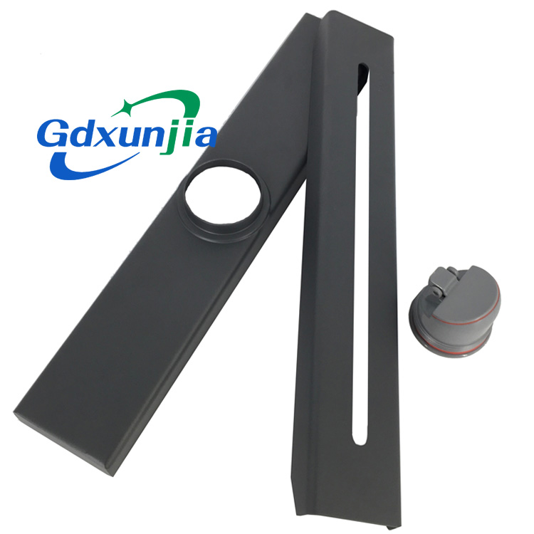 দীর্ঘ সোজা ফ্লোর ড্রেন বড় স্থানচ্যুতি বর্গাকার বন্দুক ধূসর মেঝে ড্রেন